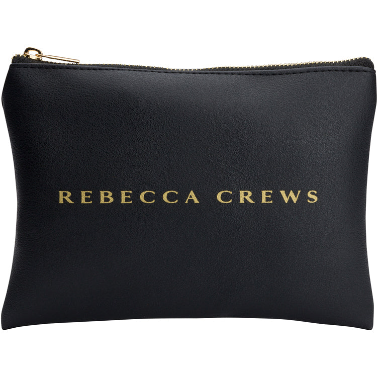 Zip up your belongings in style with our COSMETIC BAG. Featuring a sleek zip closure and our signature logo detail, this bag is perfect for all your beauty essentials. Keep your makeup organized and look on point wherever you go
