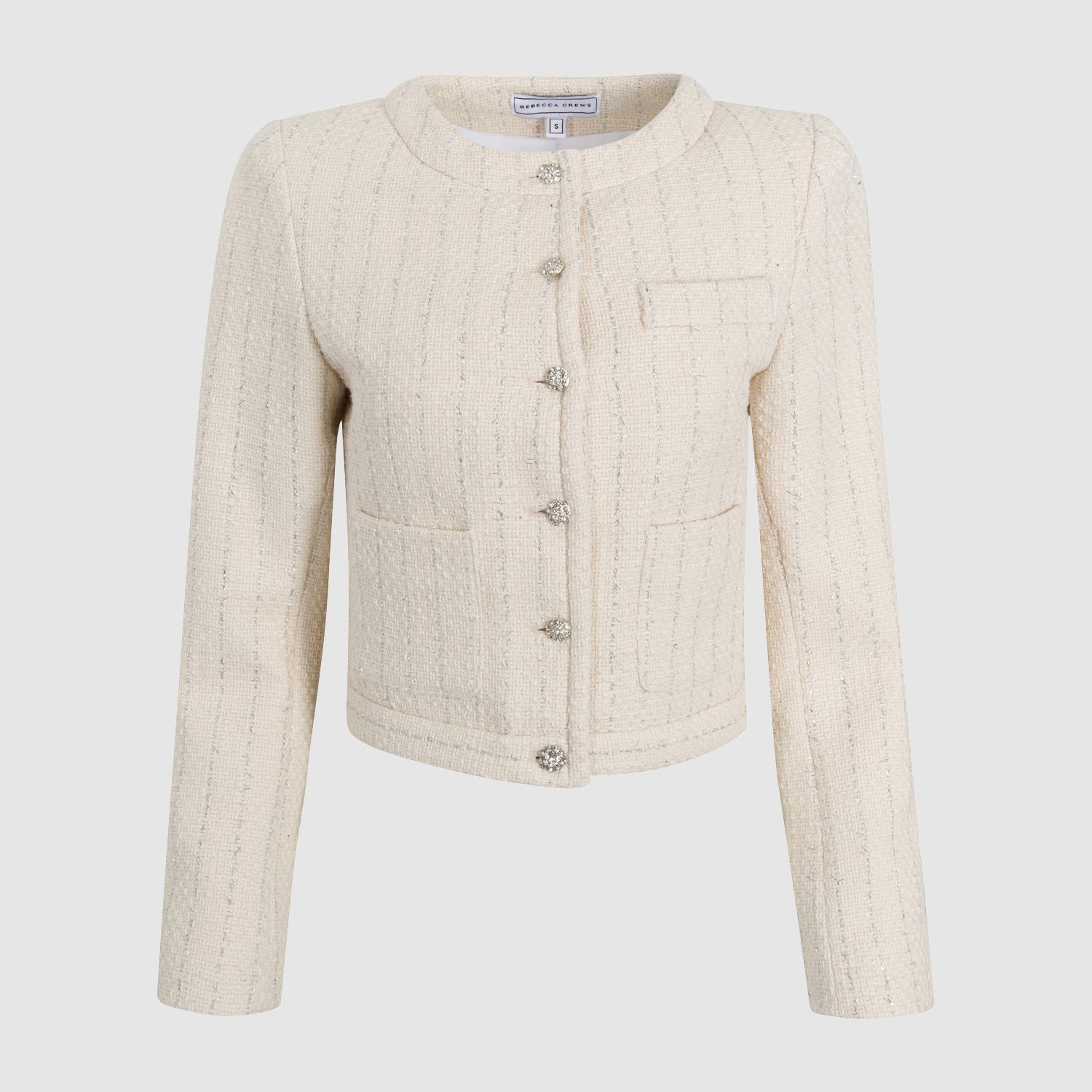 CREME AND SILVER BOUCLE JACKET