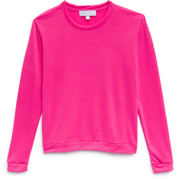 WOOL JERSEY CREWNECK FUSCHIA
