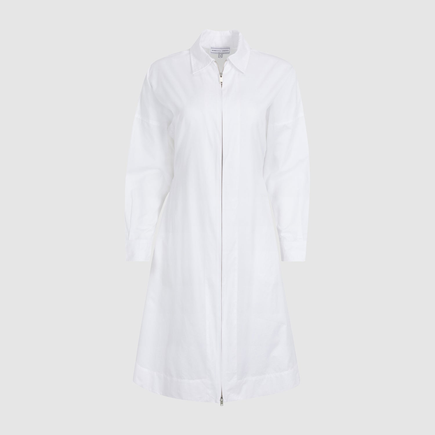ZIP UP DRESS IN COTTON POPLIN WHITE