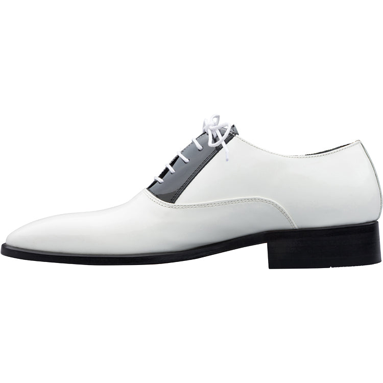 PATENT LEATHER  TUXEDO SHOE BLACK & WHITE