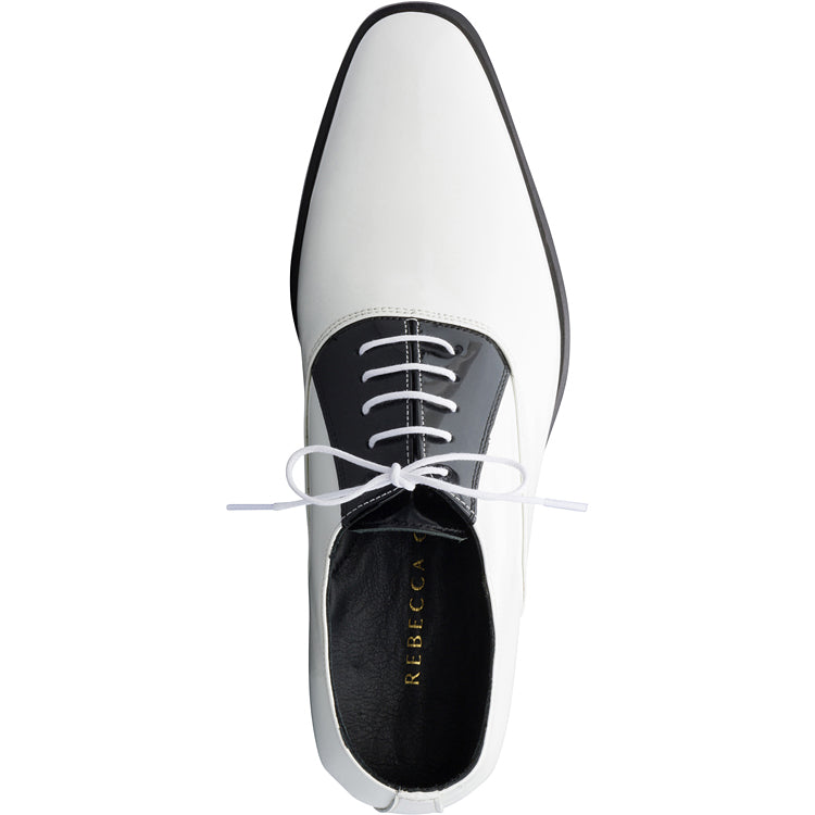 PATENT LEATHER  TUXEDO SHOE BLACK & WHITE