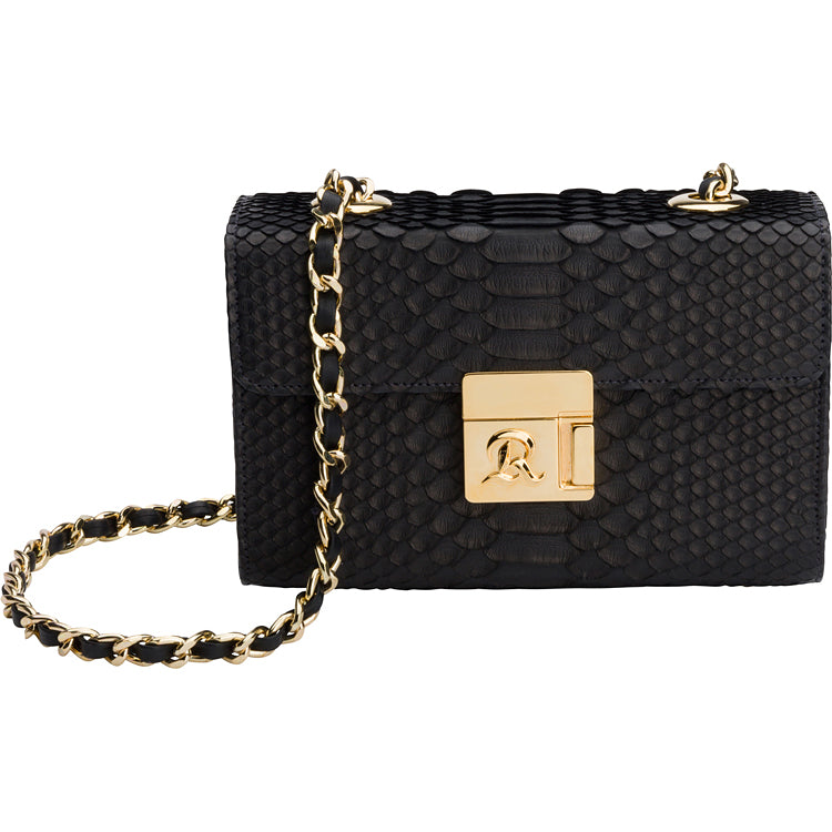 SNAKESKIN CLUTCH BLACK