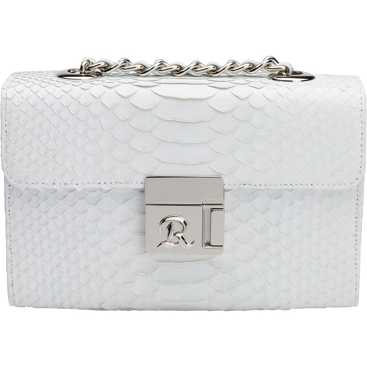 SNAKESKIN CLUTCH WHITE
