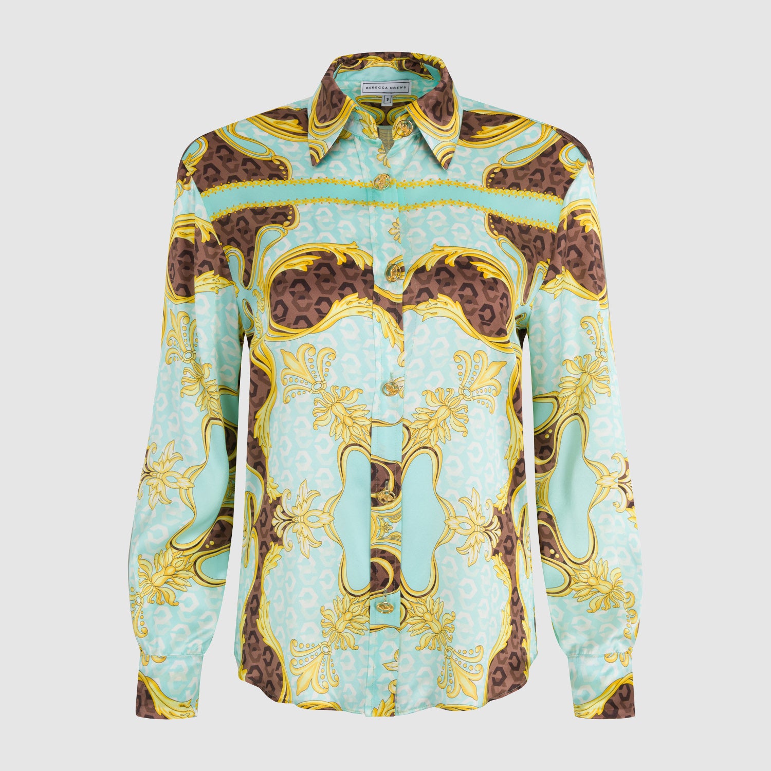 SILK PRINT BLOUSE SEA FOAM