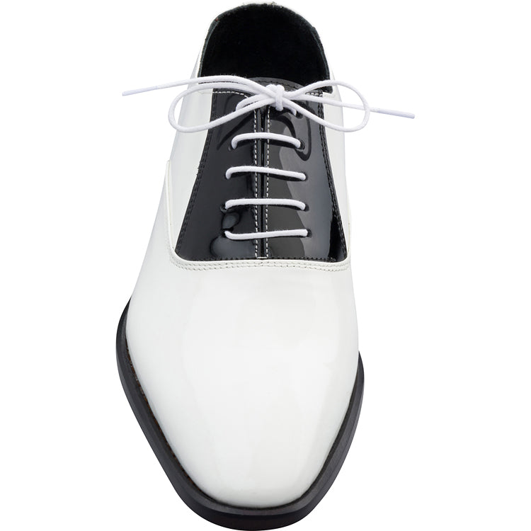 PATENT LEATHER  TUXEDO SHOE BLACK & WHITE